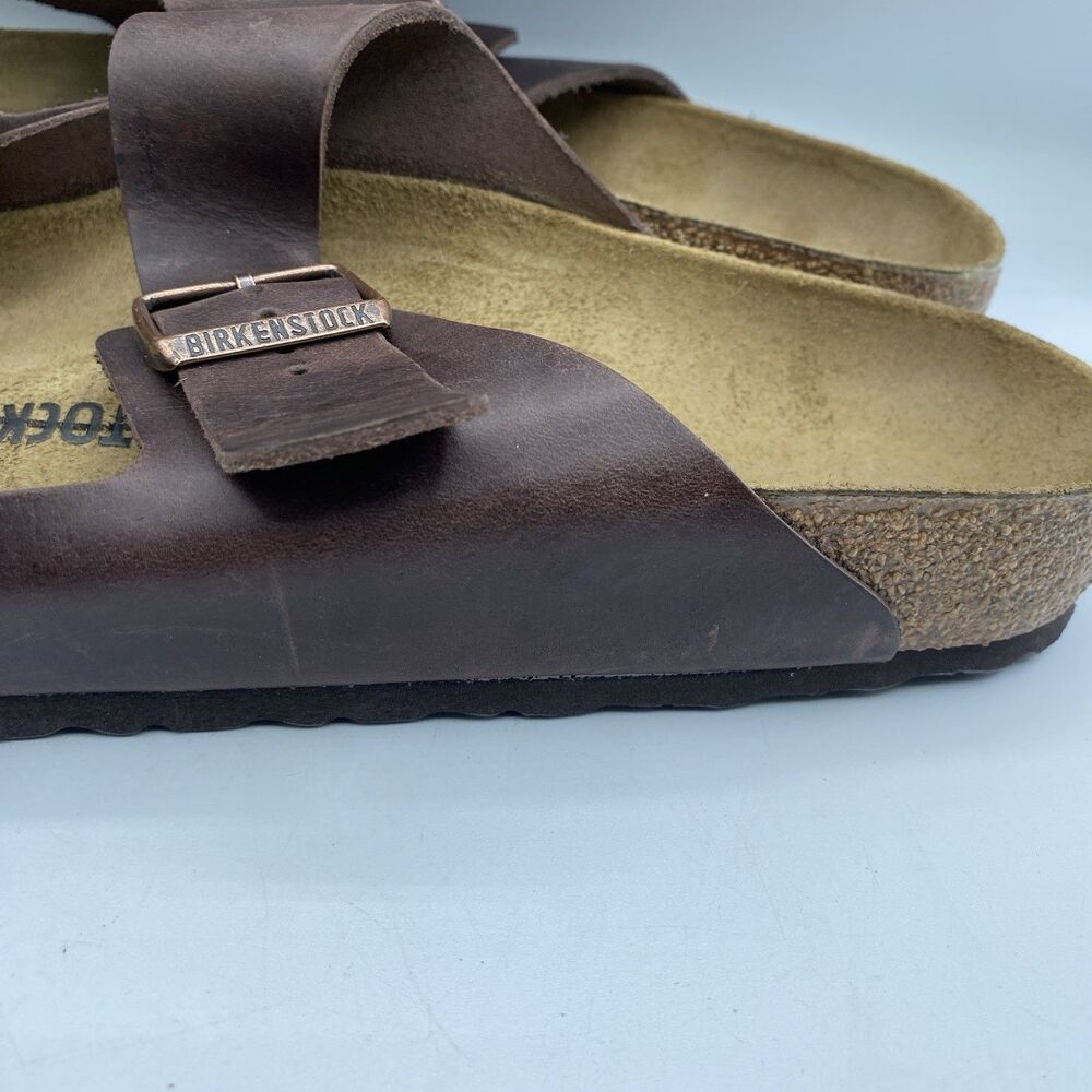 Birkenstock Arizona Sandals US 13 EU 46 Brown Brown Leather Buckle Boho NWOB - Picture 3 of 13